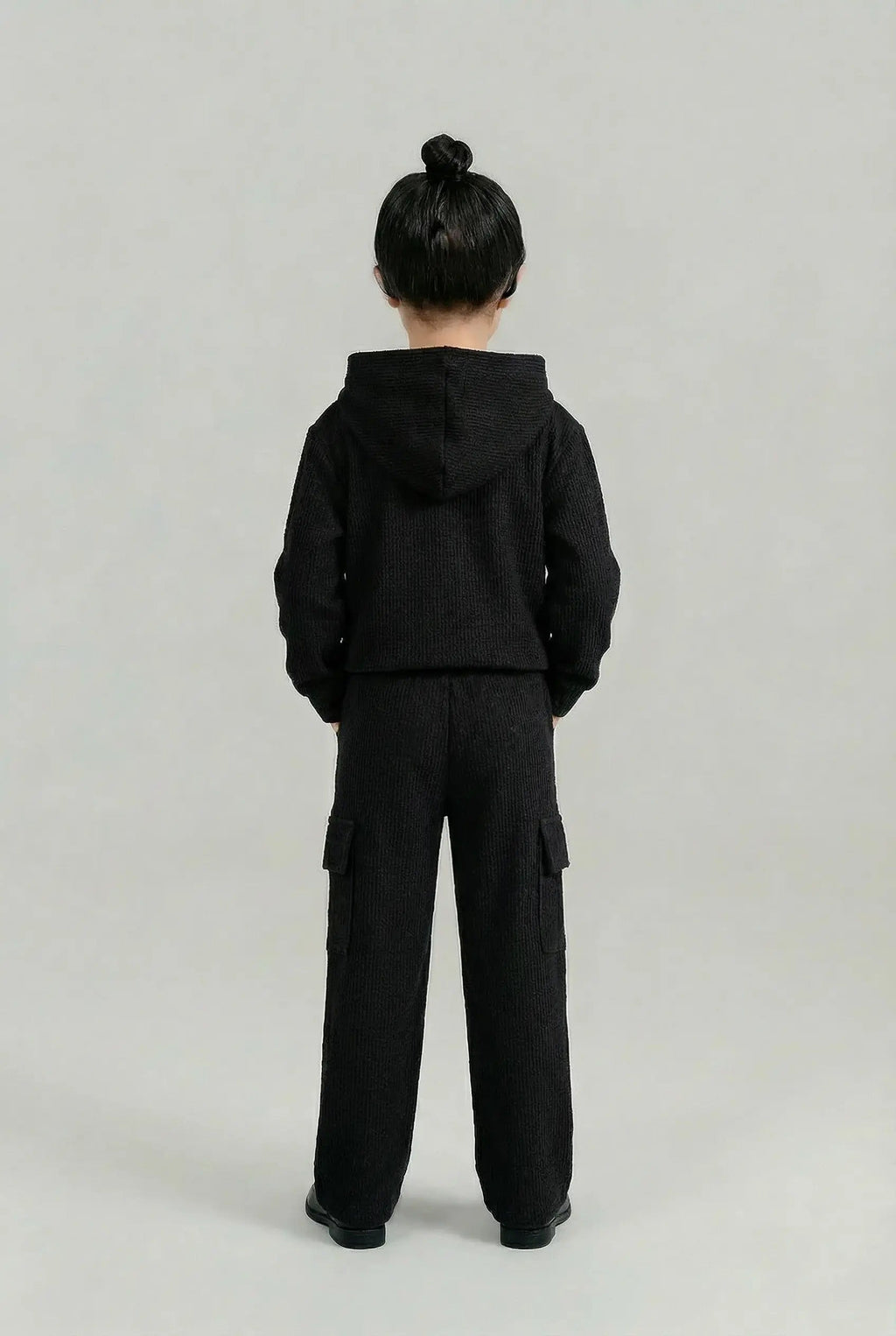 Kids Black Hooded Thermal Tracksuit Set – Hoodie & Pants