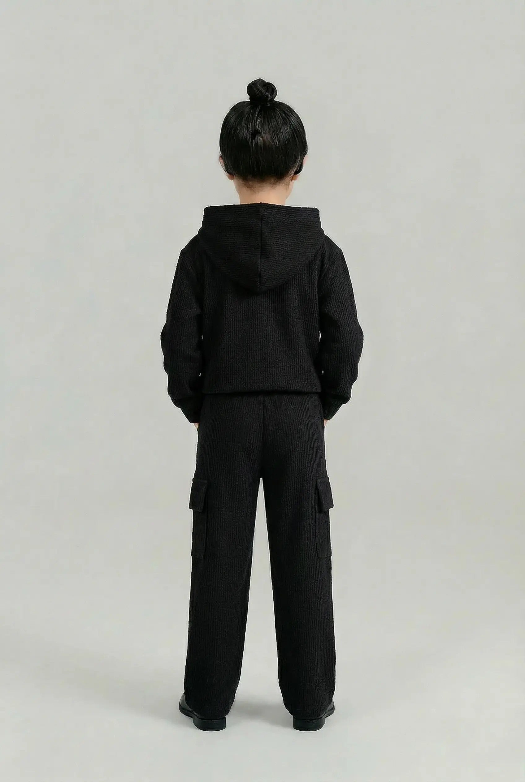 Kids Black Hooded Thermal Tracksuit Set – Hoodie & Pants