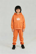 Burnt Orange Fleece Tracksuit – Cozy Winter Hoodie & Jogger Set for Kids