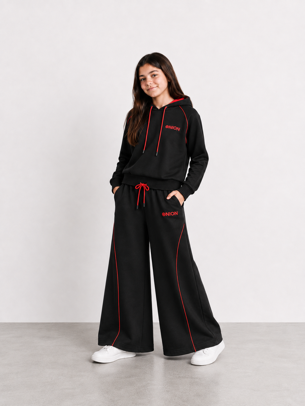 Girls Premium Cotton Terry Wide Leg Hoodie Set
