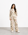 Girls Digital Print Co-Ord Set Sweatshirt & Wide-leg Trouser– Cream