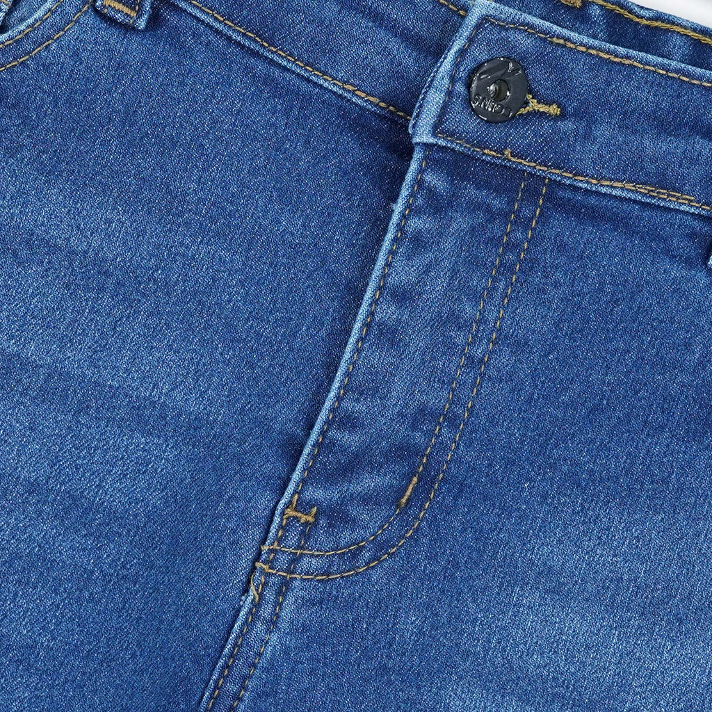 Girls Heart Embroidered Straight Fit Jeans