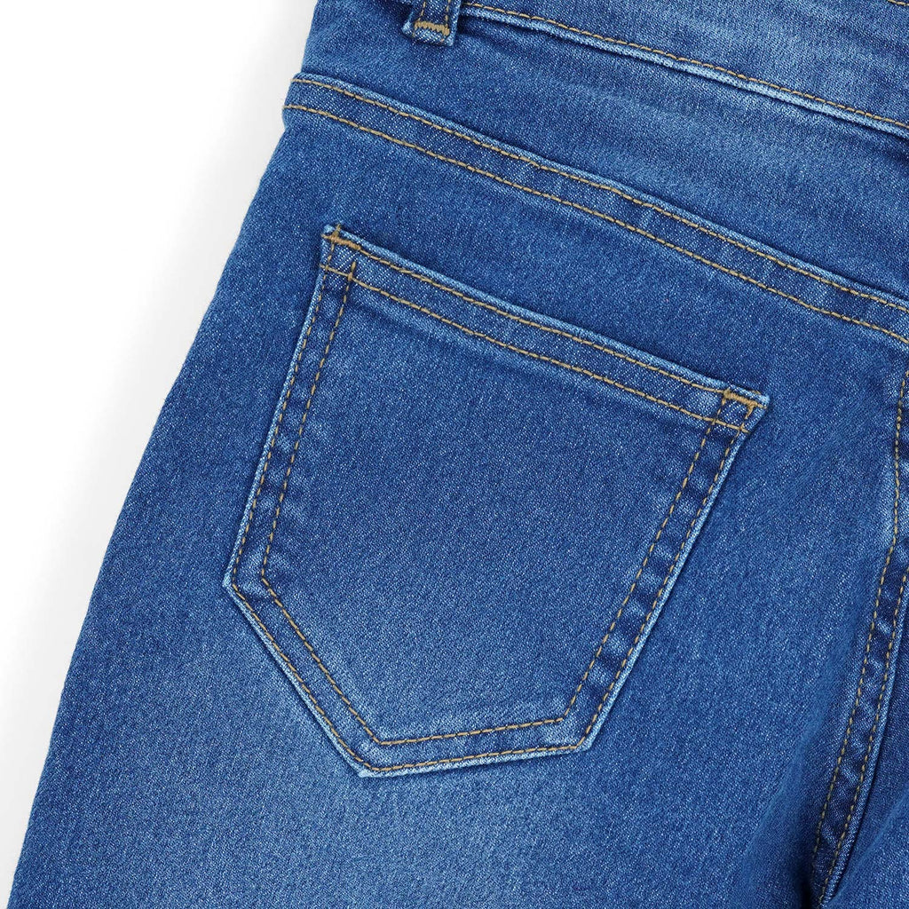 Girls Heart Embroidered Straight Fit Jeans
