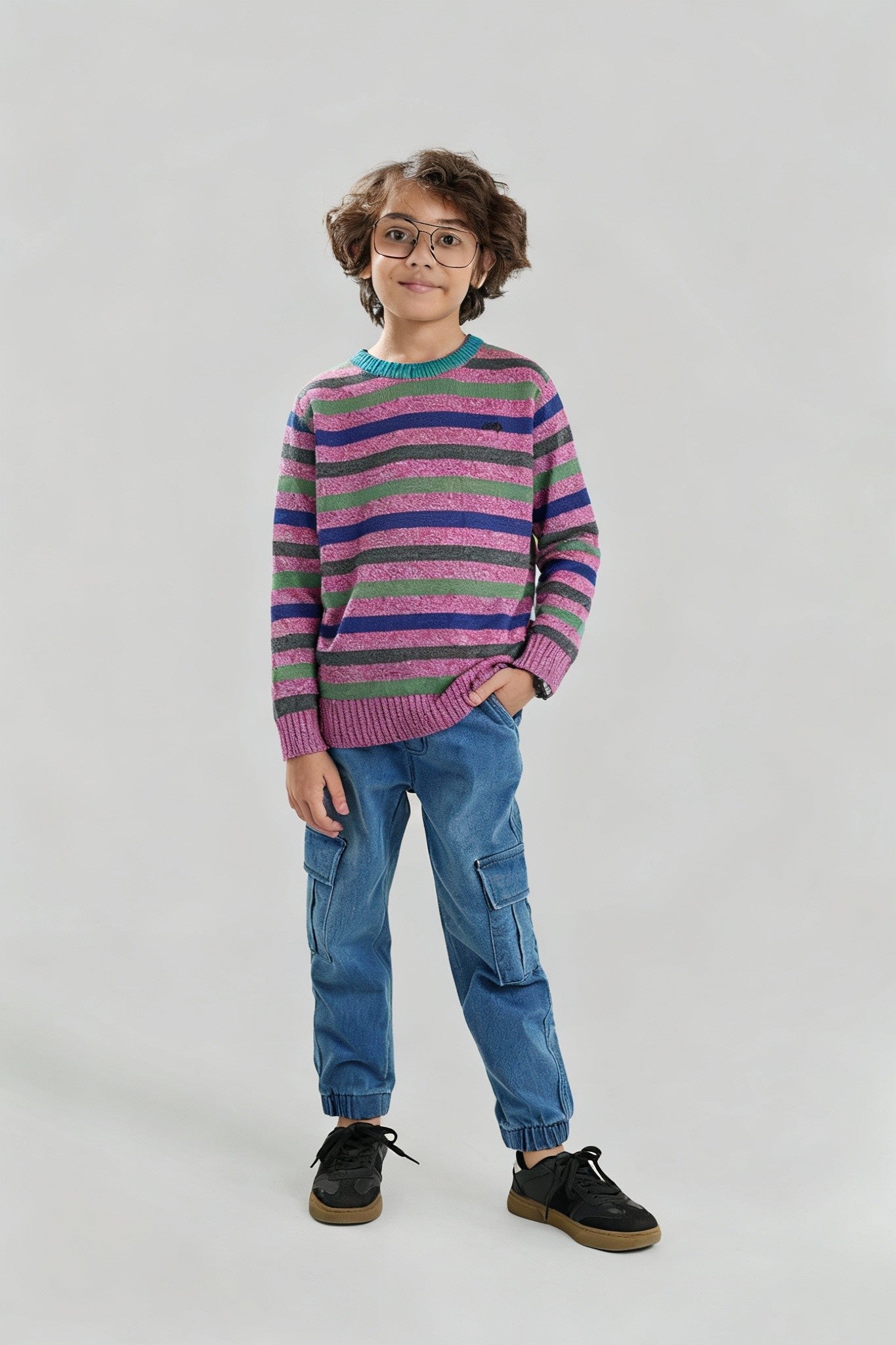 Jeep Multicolor Striped Cotton Sweater – 100% Cotton | Winter Collection