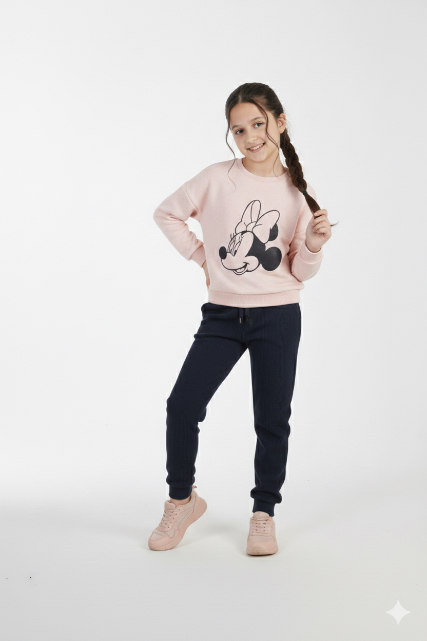 Kids Cotton Co-Ord Set – Graphic Sweatshirt & Joggers | Winter Wear