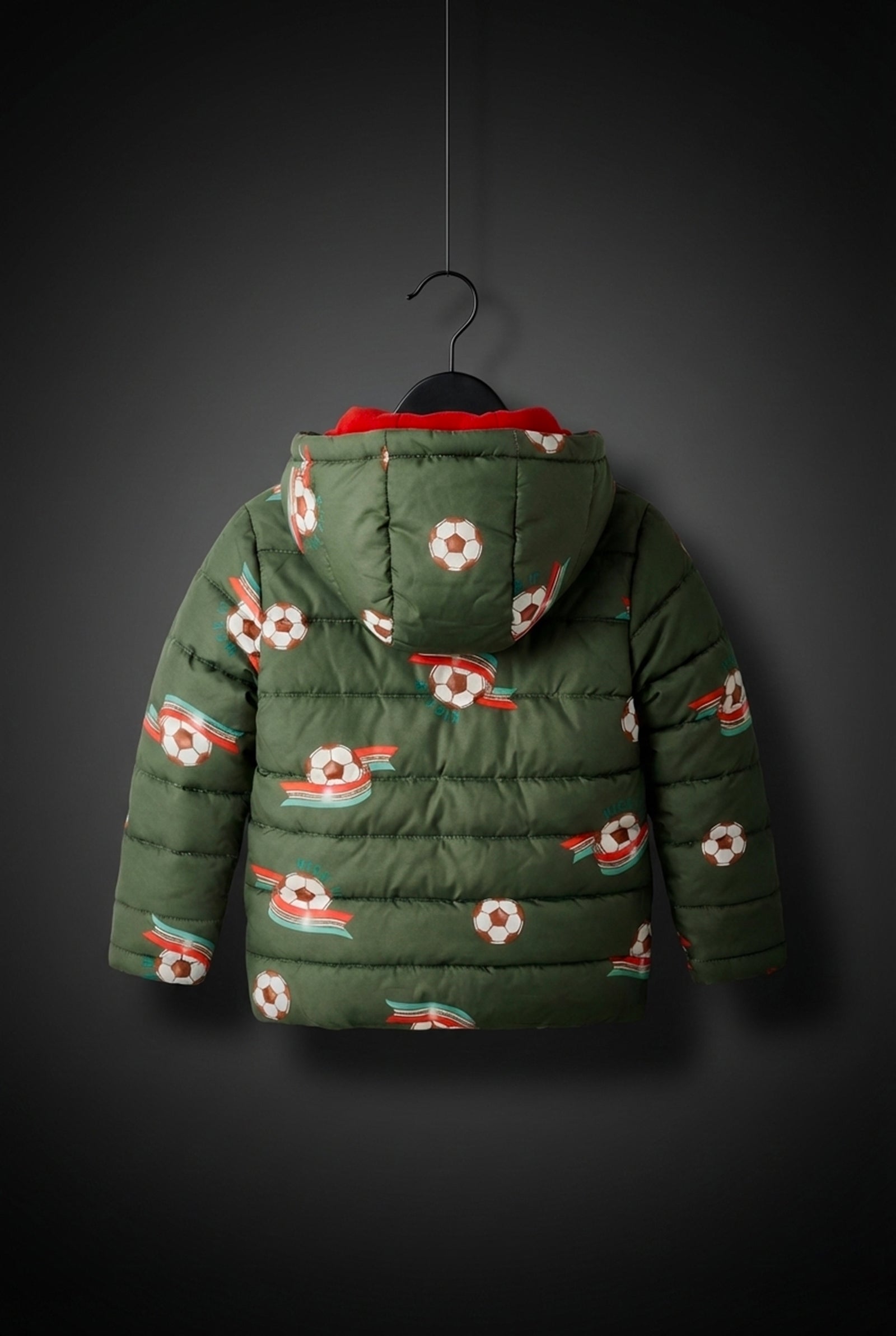 Kids Soccer Print Puffer Jacket – Ultra Warm Winter Wear