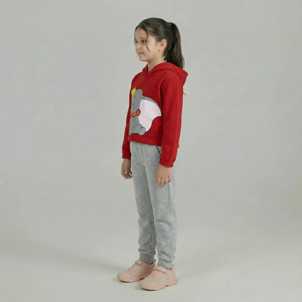 Kids Dumbo Red Short Body hoodie suit with Grey Trouser