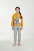 Kids Dumbo yellow Short Body hoodie suit with Grey Trouser