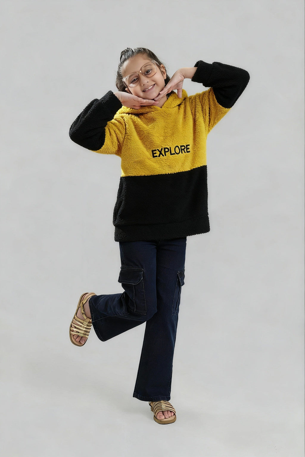 Kids "EXPLORE" Fur Hoodie – Ultra Soft Winter Wear