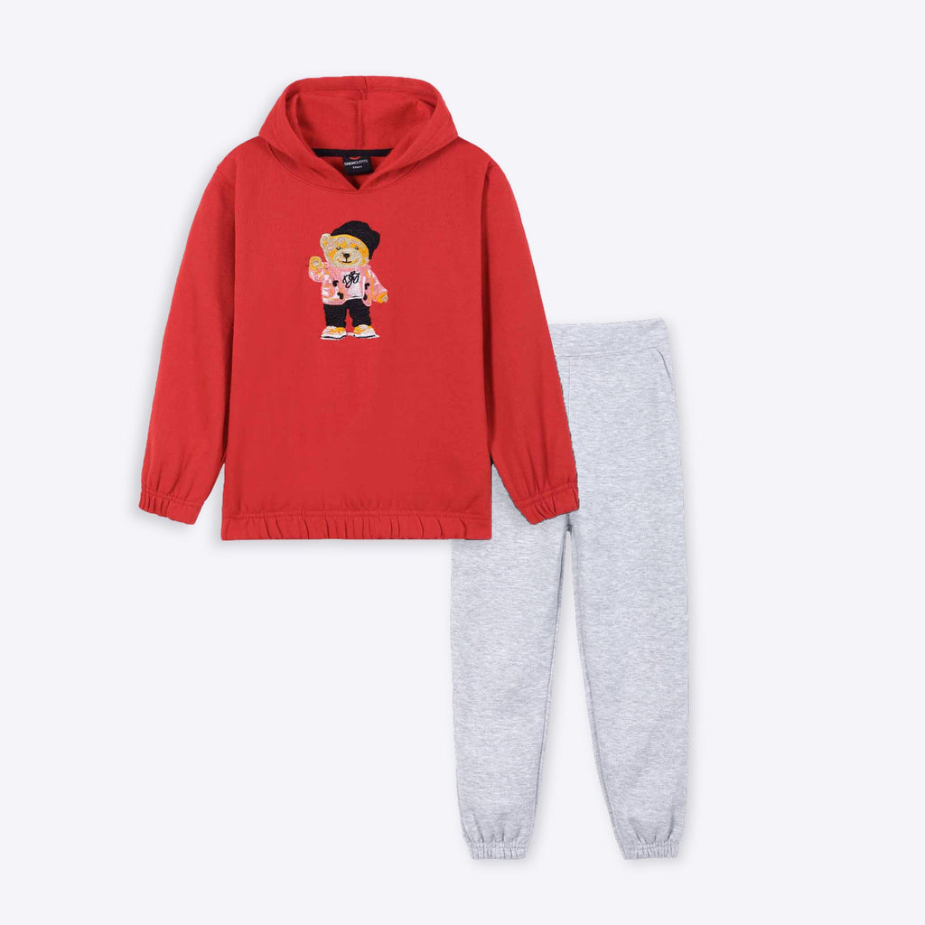 Kids Soft Cotton Embroidered Fleece Tracksuit